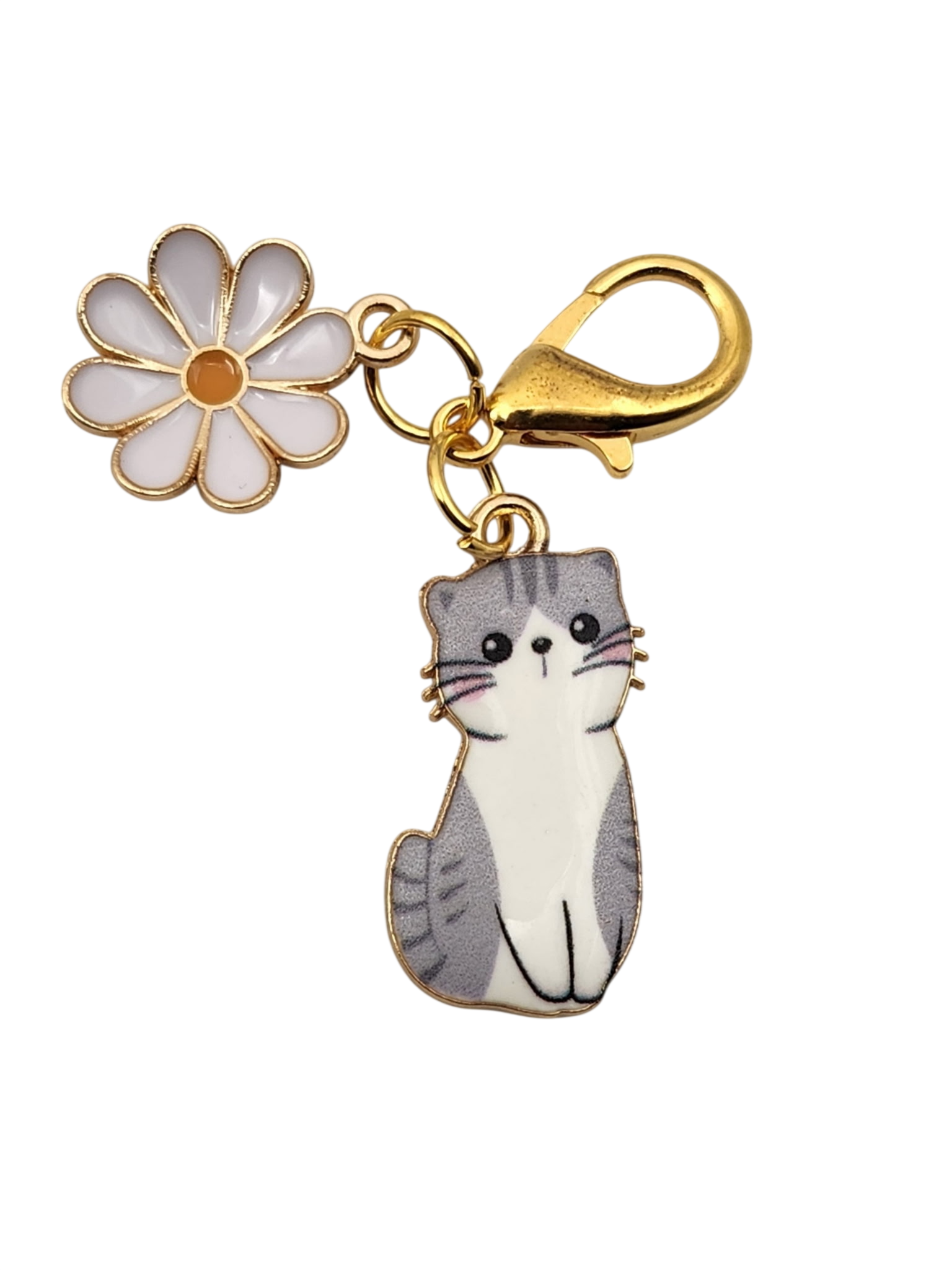 Cat with Flower Charm