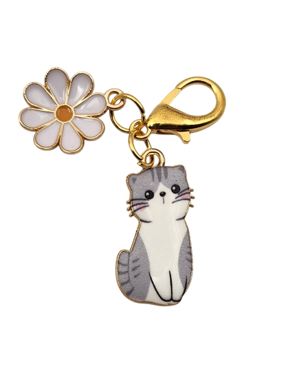Cat with Flower Charm