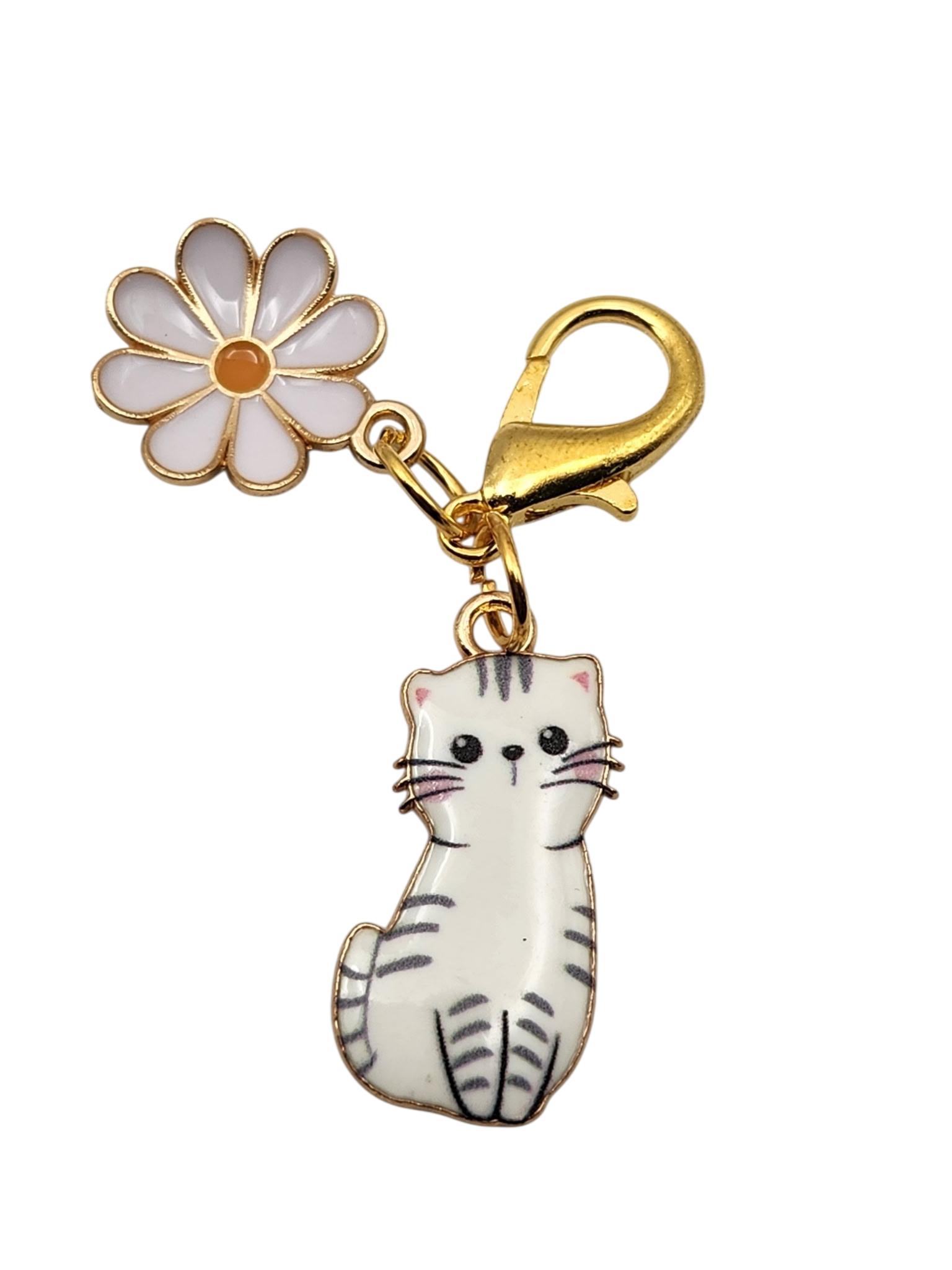 Cat with Flower Charm