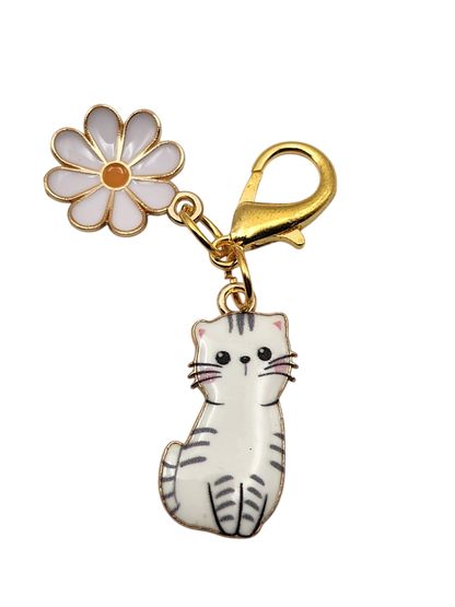 Cat with Flower Charm