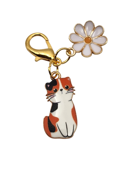 Cat with Flower Charm