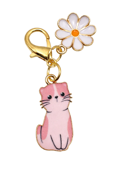 Cat with Flower Charm