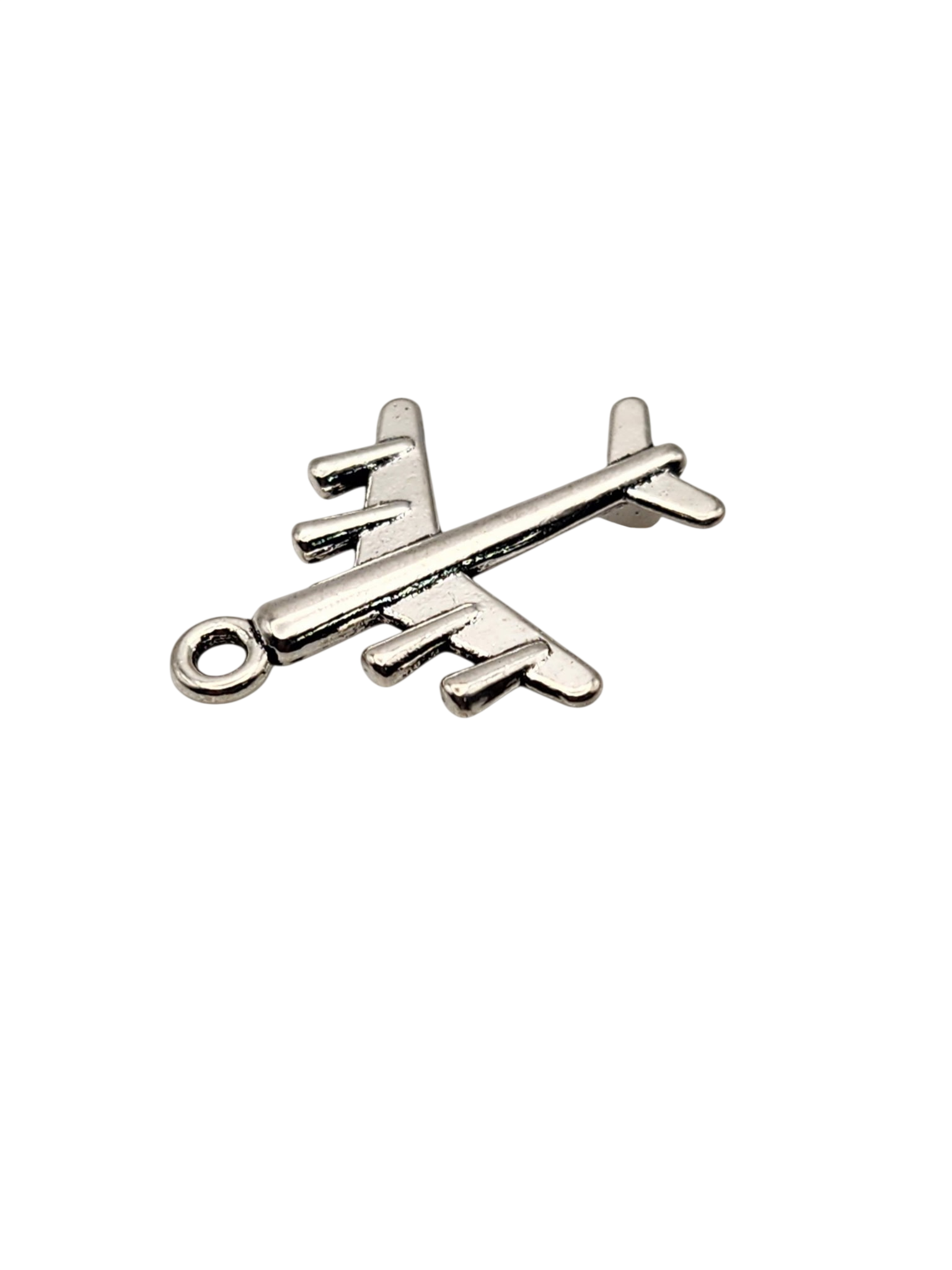 Silver Jumbo Jet Charm