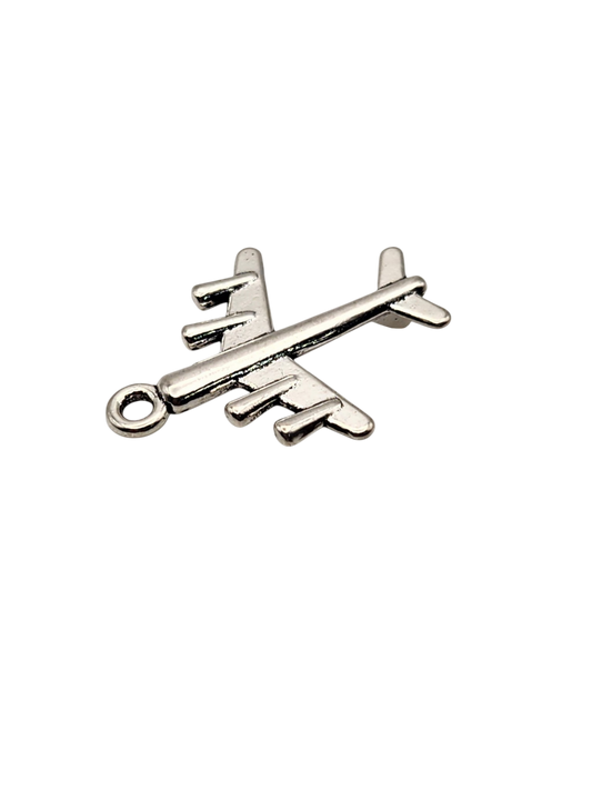 Silver Jumbo Jet Charm