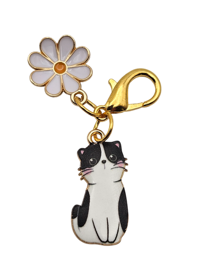 Cat with Flower Charm
