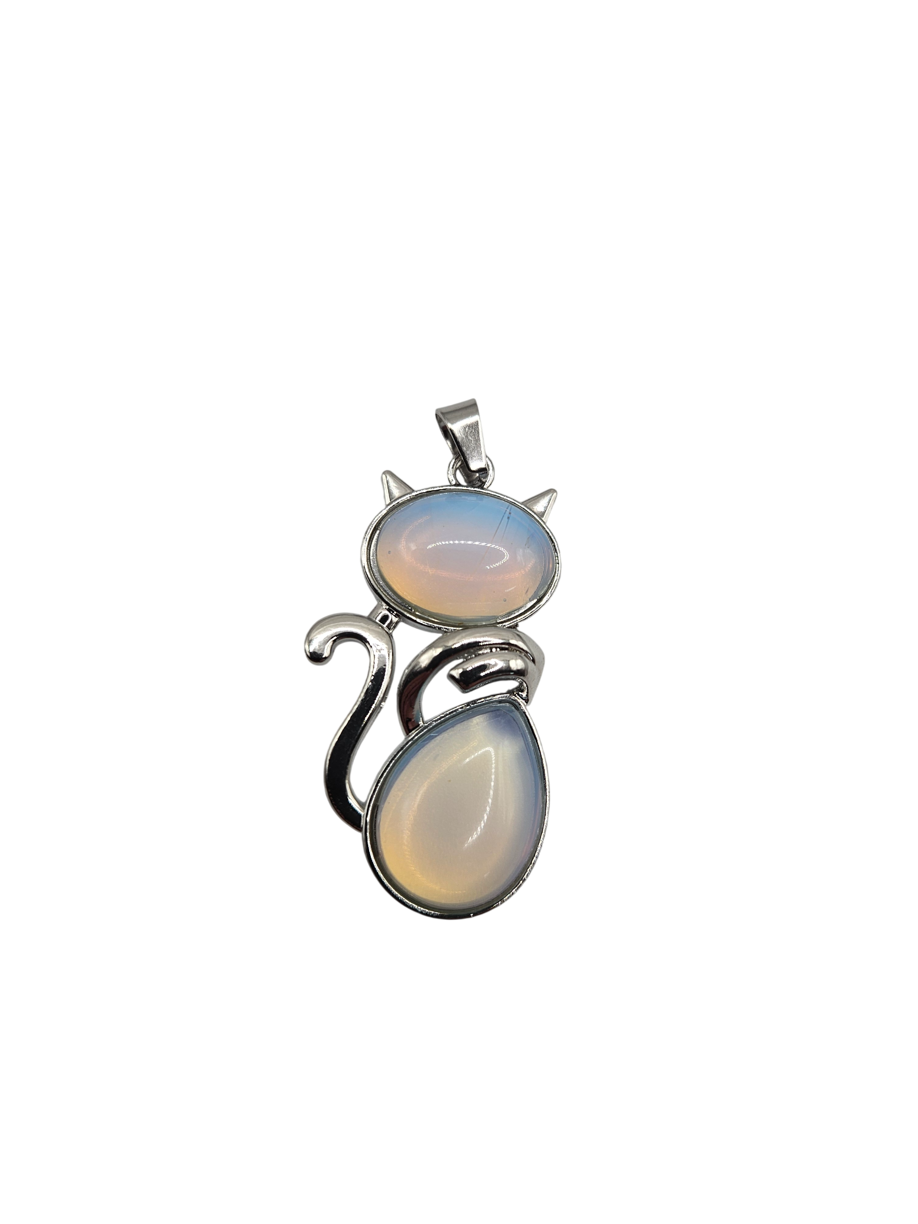 Opal Cat Charm