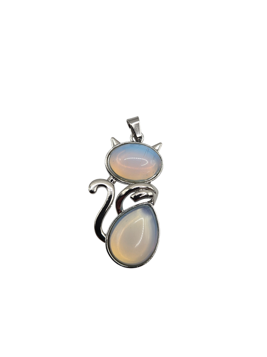 Opal Cat Charm