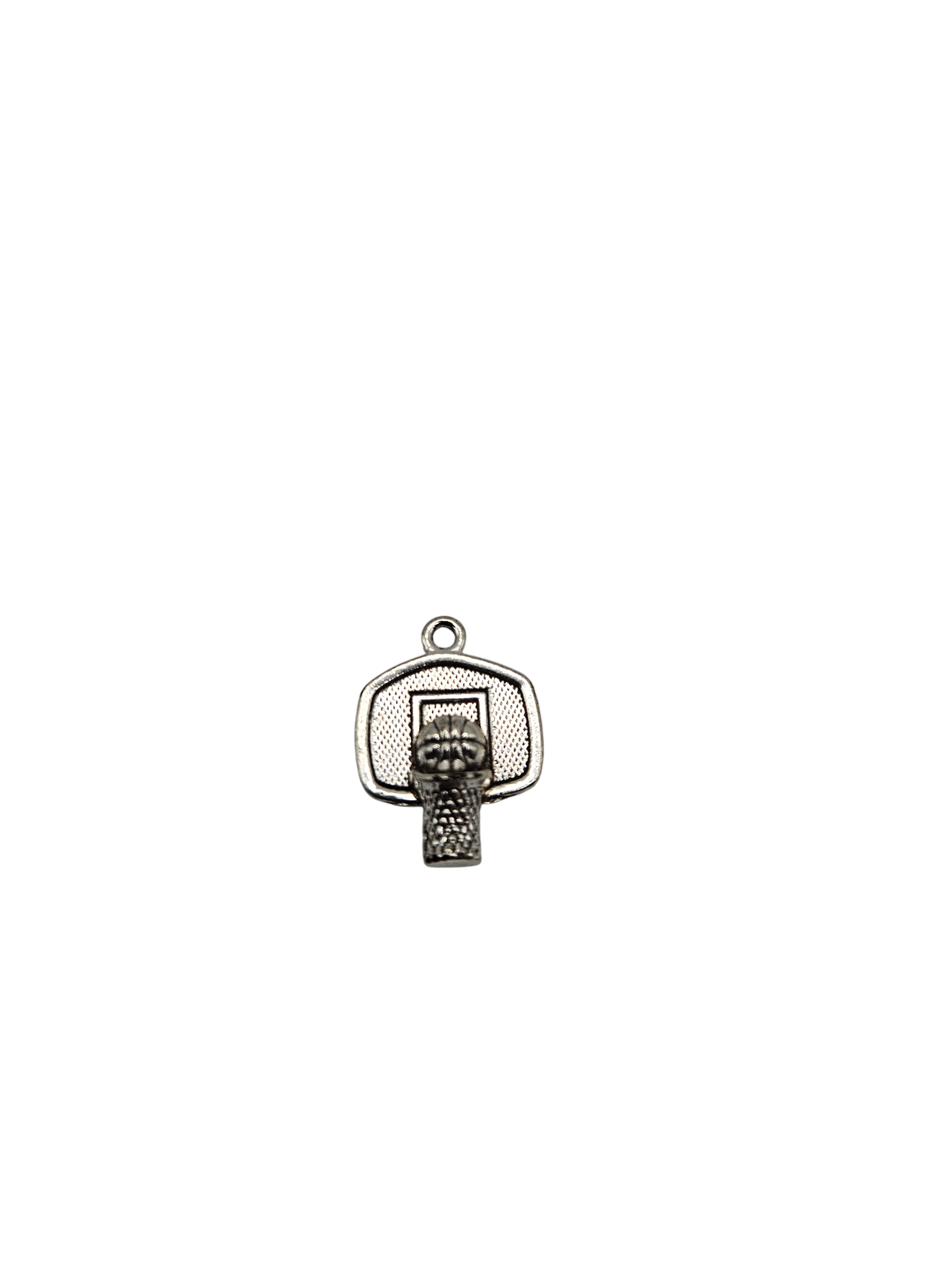 Silver Basketball Hoop Charm