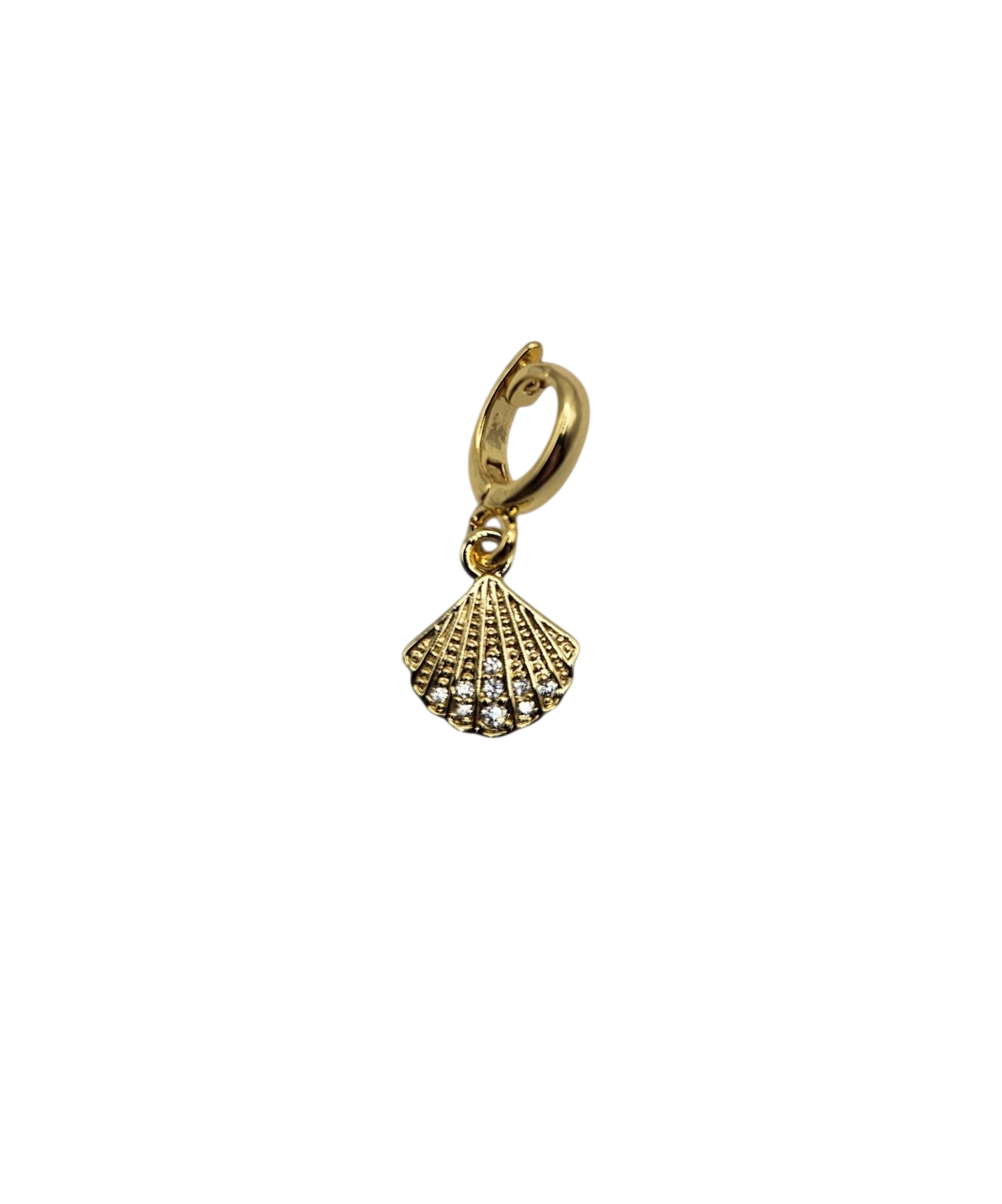 Bejeweled Scallop Shell Charm