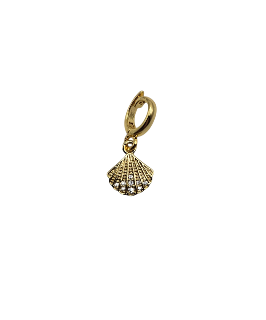 Bejeweled Scallop Shell Charm