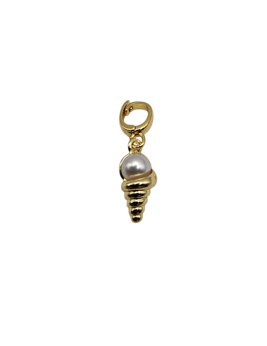 Cone Shell with Pearl Charm