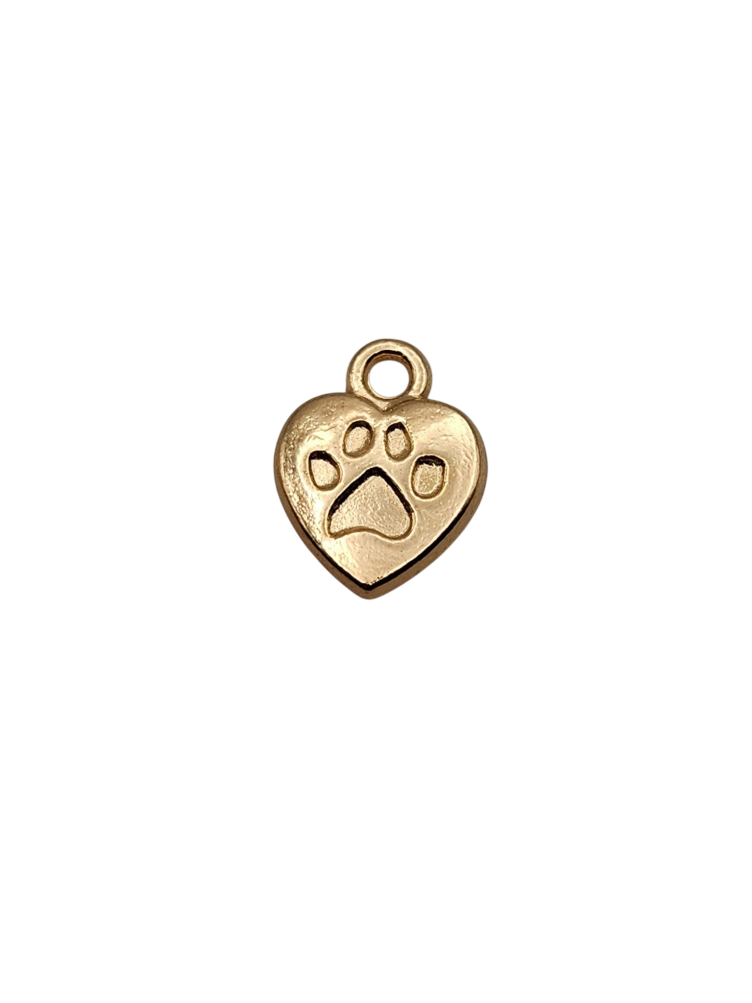 Paw Print Heart Charm