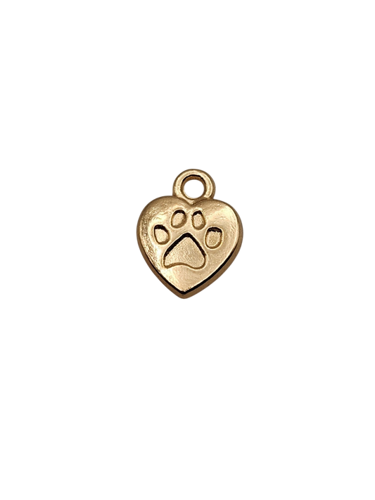 Paw Print Heart Charm