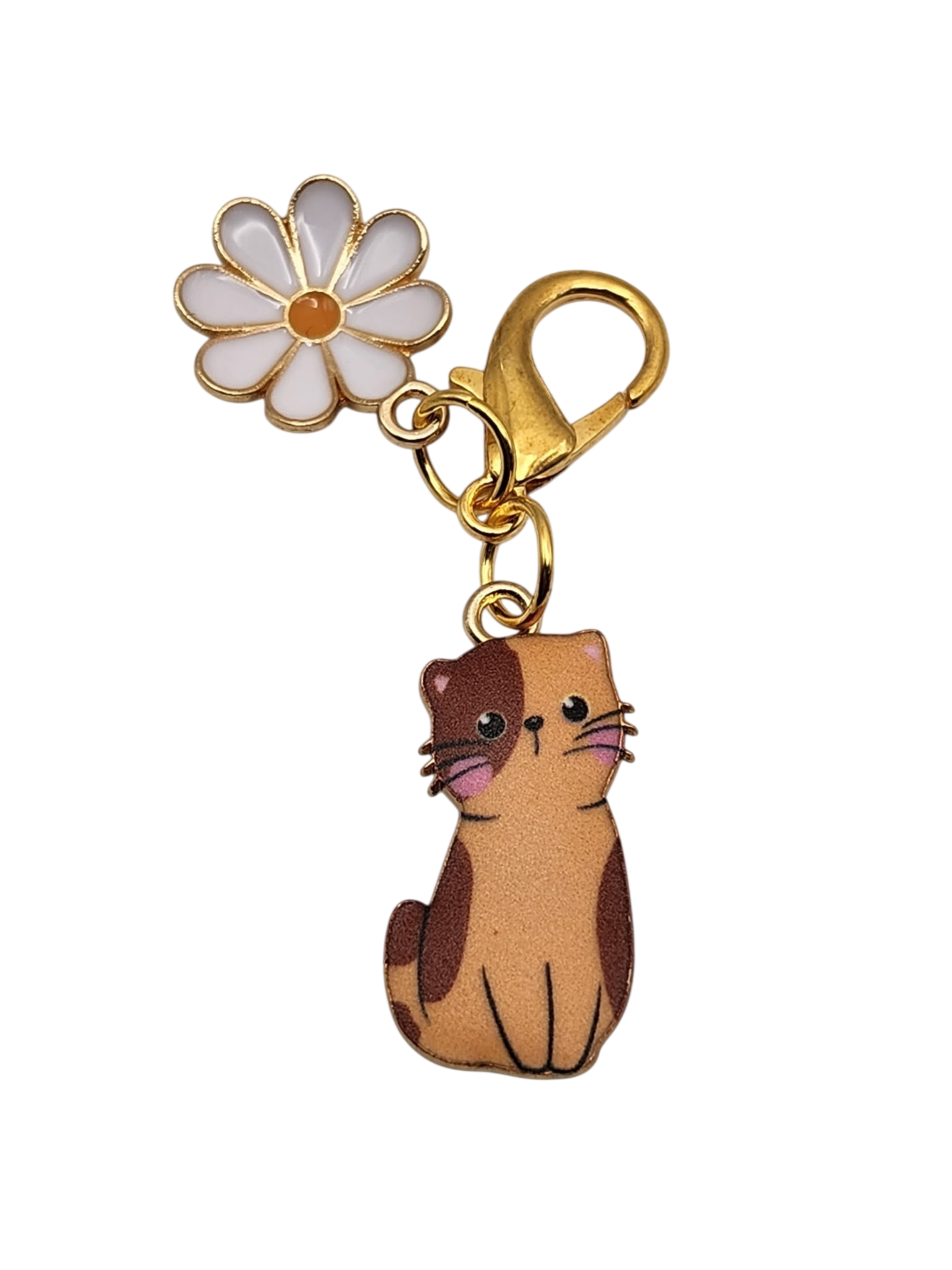 Cat with Flower Charm