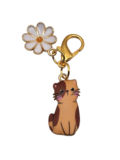 Cat with Flower Charm