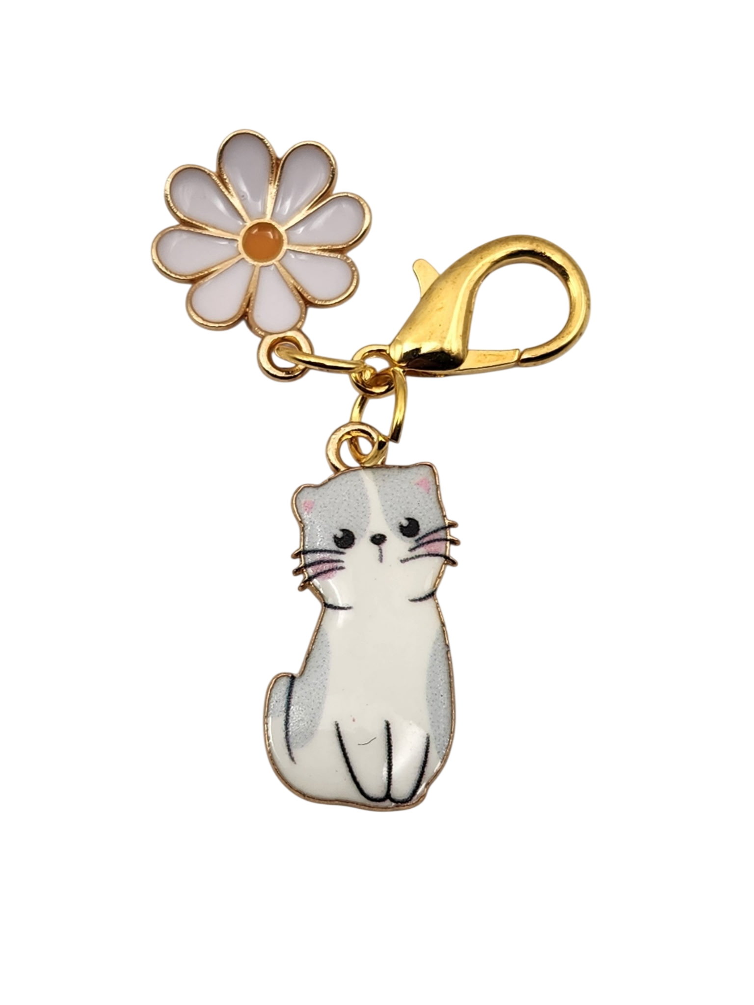 Cat with Flower Charm