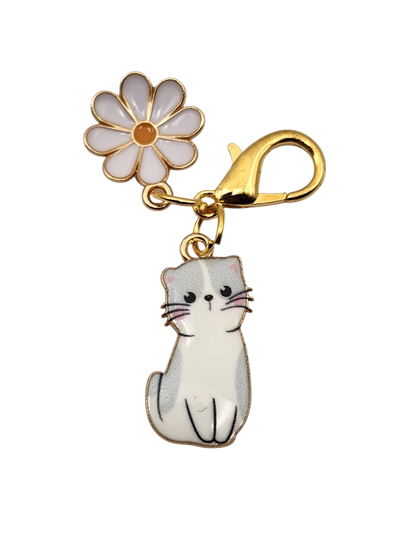 Cat with Flower Charm