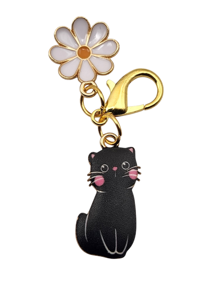 Cat with Flower Charm