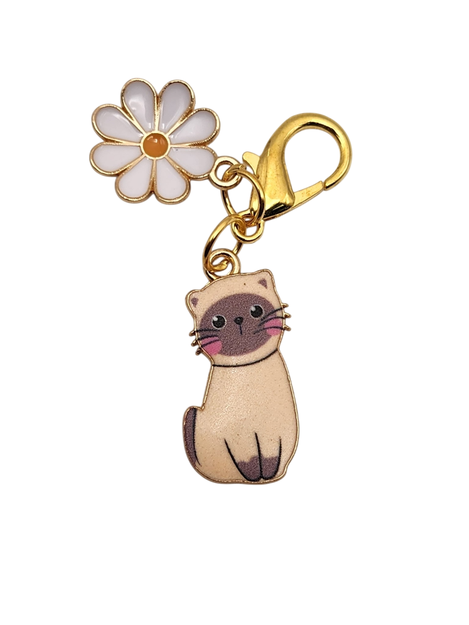 Cat with Flower Charm