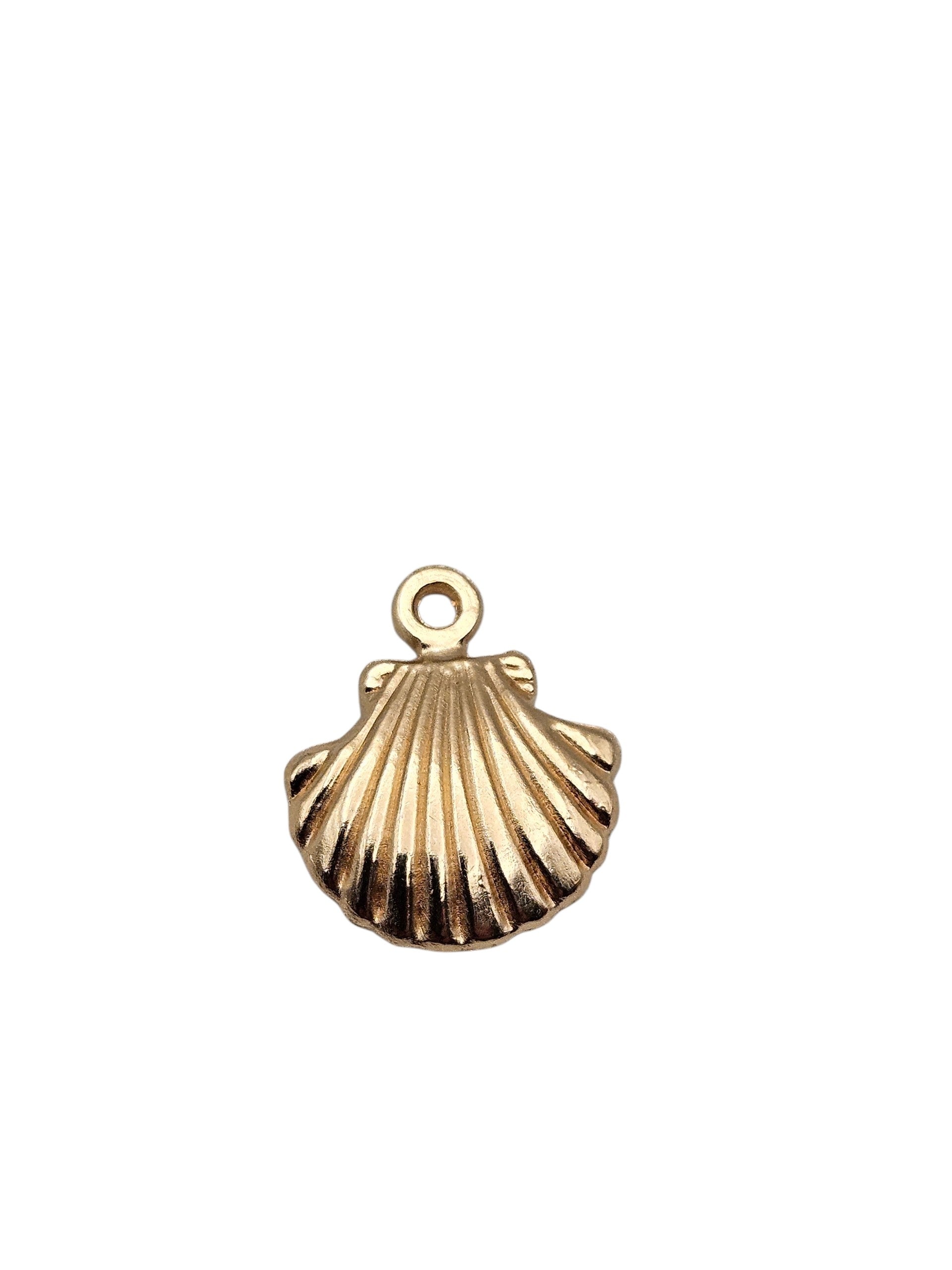 Gold Scallop Shell Charm