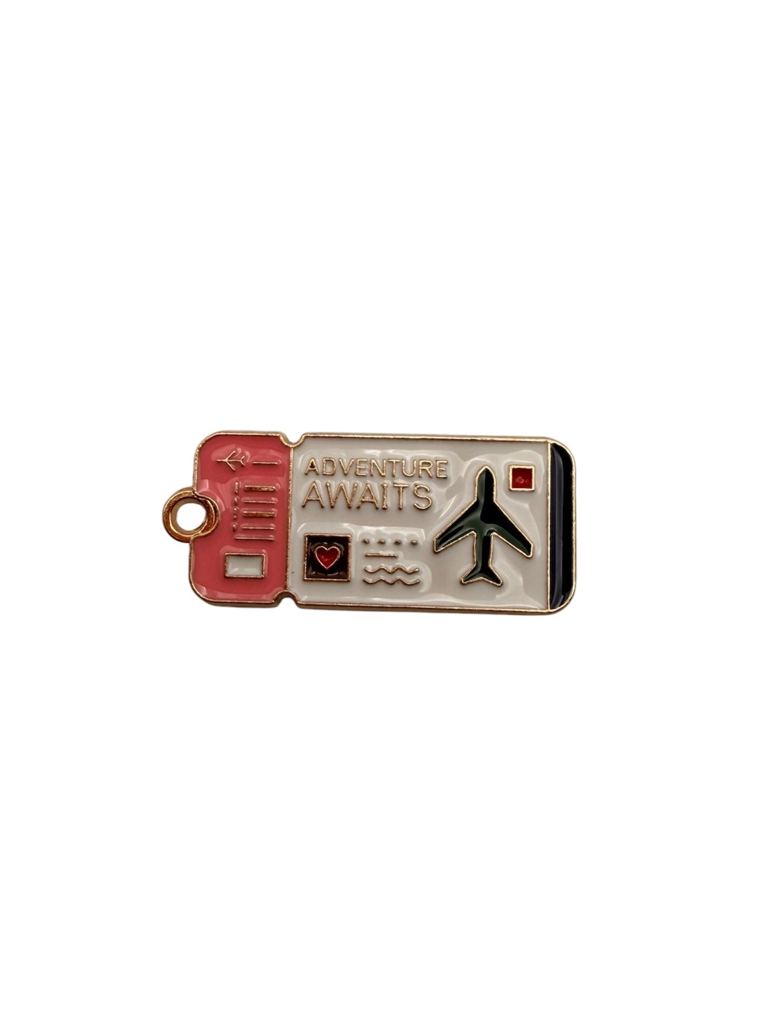 "Adventure Awaits" Plane Ticket Charm