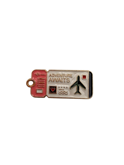 "Adventure Awaits" Plane Ticket Charm
