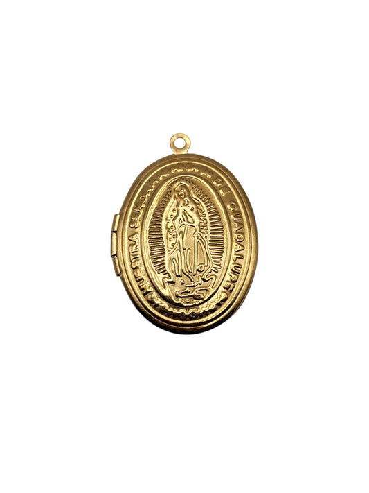 Virgin Mary Gold Locket Charm
