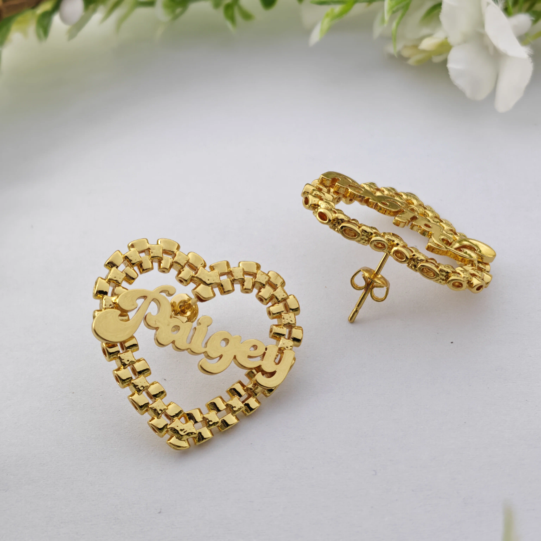 Checkmate Custom Name Earrings