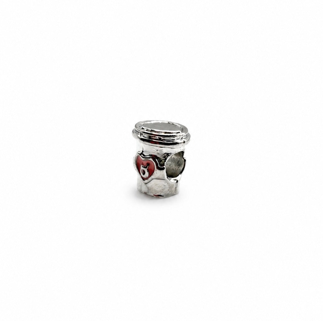Coffee Cup with Heart Charm