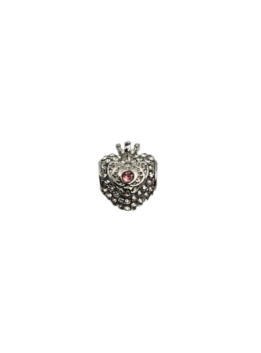 Silver Studded Heart Charm