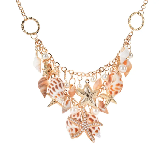 Sea Shell Stacked Charm Necklace