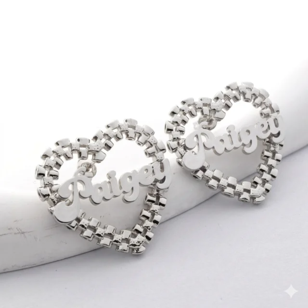 Checkmate Custom Name Earrings