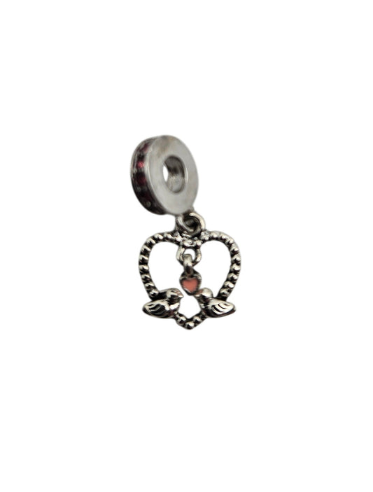 Heart with Birds Charm