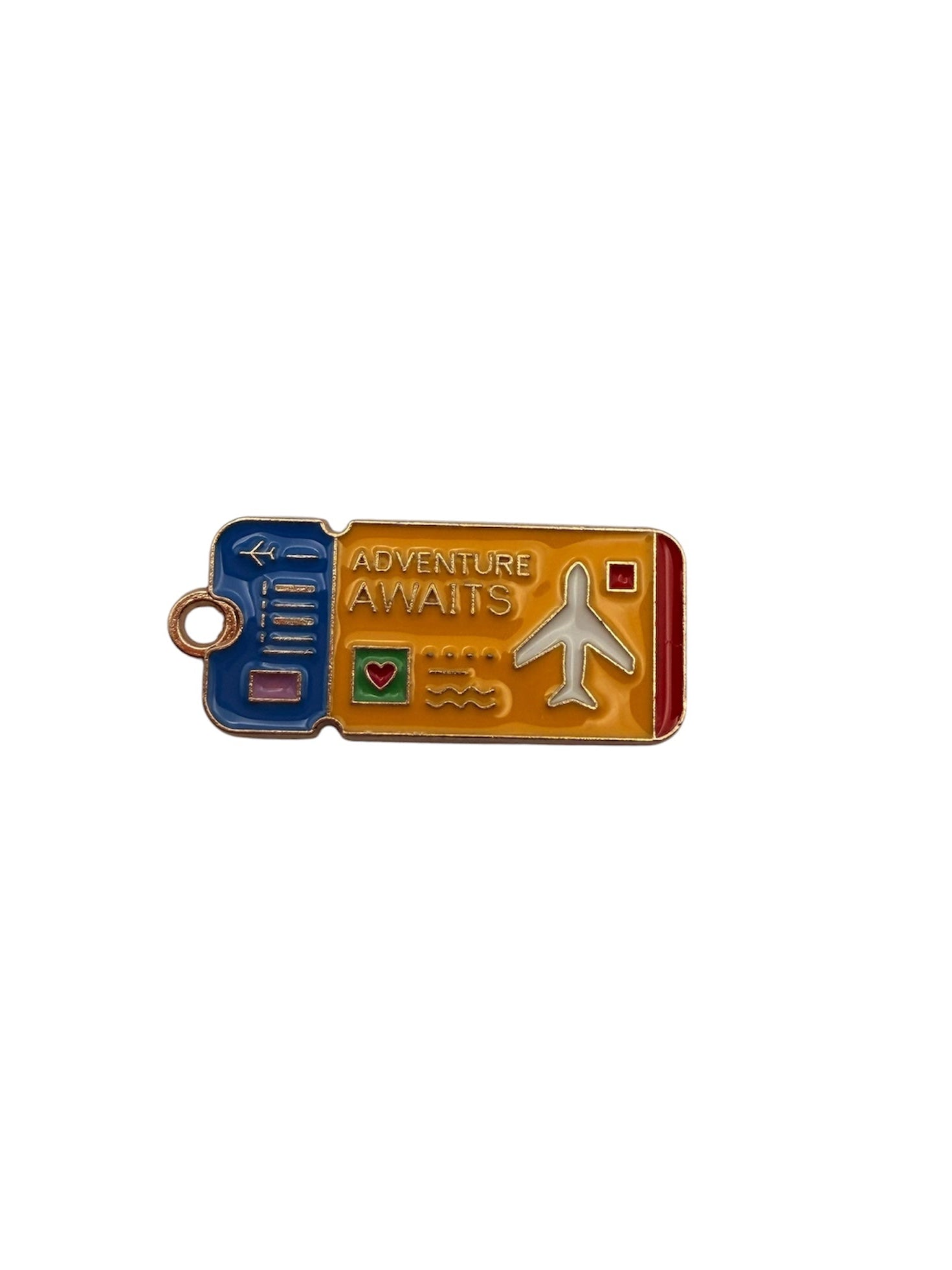 "Adventure Awaits" Plane Ticket Charm